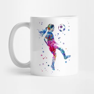 Soccer Player Little Girl With Ball Mug